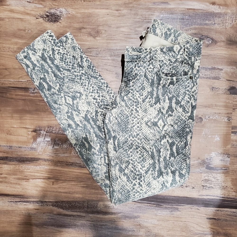 Euc vintage Current Elliott snake print skinny jean sz 25